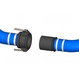POK  50mm x 2 x .6m tank interconnection flexible hose quick-connect kit