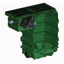 2000 litre OSD 2 tank PE Access Cover showing optional filter - Maximesh